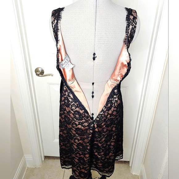 Classy Eliza J New York Black Lace & Nude Champagne Elegant Lady Cocktail Dress - Picture 13 of 15